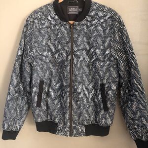 Topman navy/white print bomber jacket